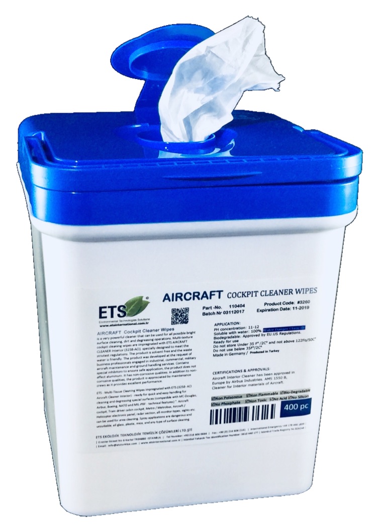 AIRCRAFT COCKPIT CLEANER WIPES 400PC