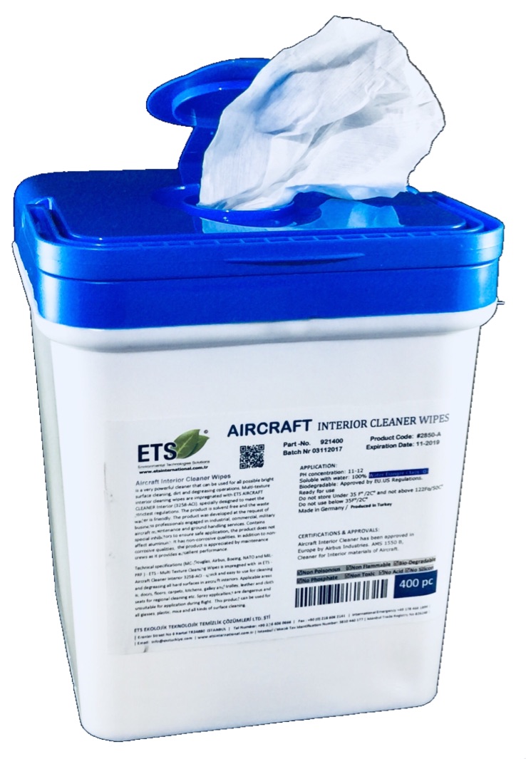 AIRCRAFT INTERIOR CLEANER WIPES 400PC